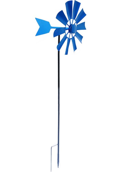 Rüzgar Spinner Bahçe Yel Değirmen Açık Bahçe Çimen Çark Dekor Mavi (Yurt Dışından)