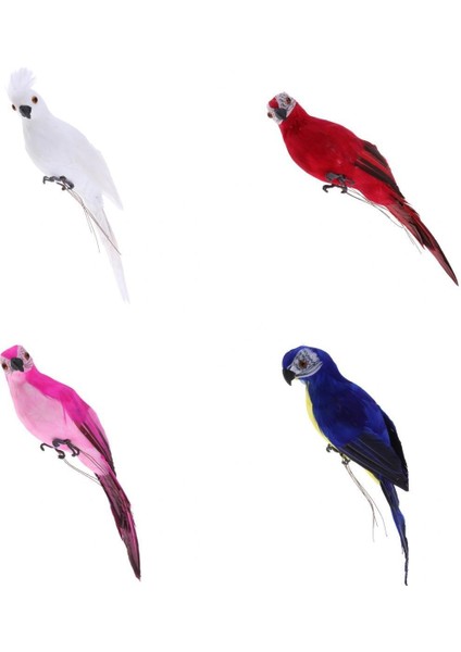 Royal Love 4 Gerçekçi Canlı Macaw Papağan Figürinler Kuşlar Model Bahçe Süslemesi (Yurt Dışından)