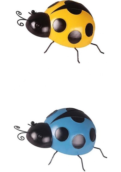 2 Mini Metal Ladybug Çit Askı Duvar Asılı Açık Bahçe DEKOR10CM (Yurt Dışından)