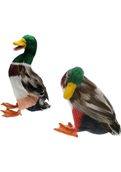 1 Çift Gerçekçi Mallard Ördek Süsleme Tuzağı Ev Bahçe Su Gölet Dekor (Yurt Dışından)