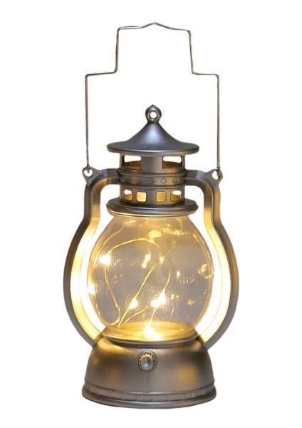 3xdecoratif Yağ Lambası Noel LED Fener Lambası Asma Fener Ev Için Gümüş 3 (Yurt Dışından)