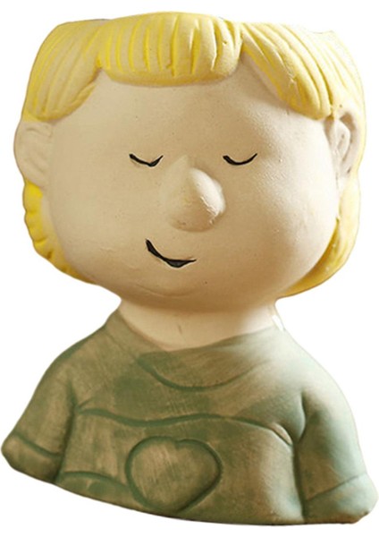 Mini Karikatür Çocuk Etli Bitki Pot Flowerpot Geniş Uygulamalar Dekoratif Yeşil Giysiler (Yurt Dışından)