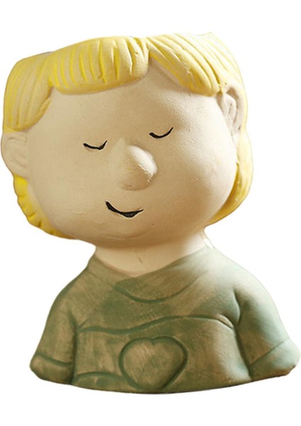 Mini Karikatür Çocuk Etli Bitki Pot Flowerpot Geniş Uygulamalar Dekoratif Yeşil Giysiler (Yurt Dışından) fiyatları