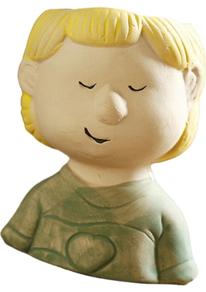 Mini Karikatür Çocuk Etli Bitki Pot Flowerpot Geniş Uygulamalar Dekoratif Yeşil Giysiler (Yurt Dışından) modelleri