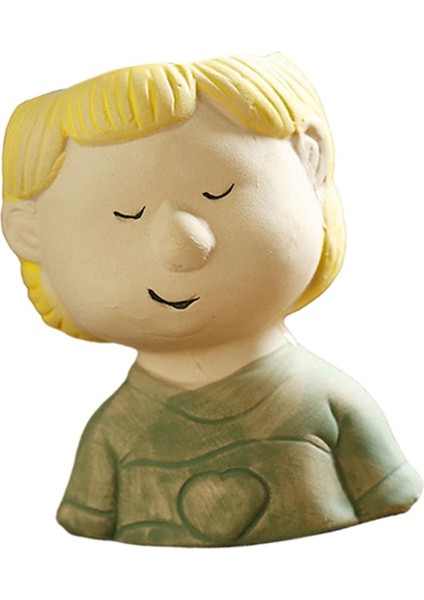 Mini Karikatür Çocuk Etli Bitki Pot Flowerpot Geniş Uygulamalar Dekoratif Yeşil Giysiler (Yurt Dışından) fırsatları