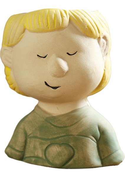 Mini Karikatür Çocuk Etli Bitki Pot Flowerpot Geniş Uygulamalar Dekoratif Yeşil Giysiler (Yurt Dışından) indirimleri