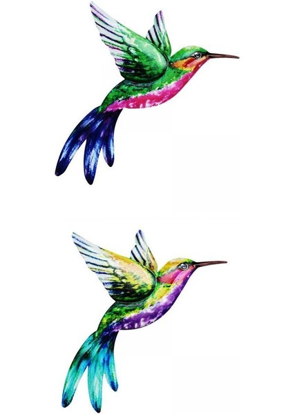 2x Asma Hummingbird Heykel Açık Veranda Yatak Odası Dekor (Yurt Dışından)