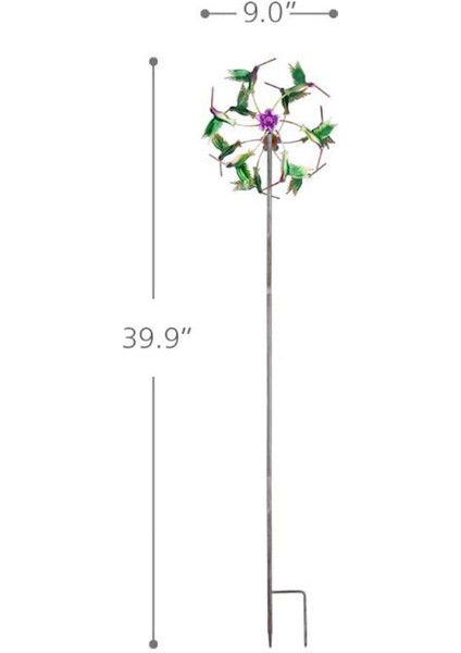 Metal Yel Değirmeni Bahis Açık Bahçe Çim Sanat Dekor Rüzgar Spinner Süsleri 40 cm Sinek Kuşları (Yurt Dışından) fırsatları