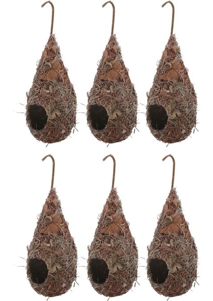 6x Su Damla Kuş Yuvası Damızlık Kutusu Çim Dokuma Kanarya Finch Budgie House (Yurt Dışından)