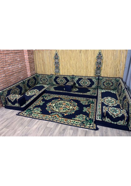 Şark Köşesi Minder, Kilim, Heybe Takımı Konsept Lacivert fırsatları