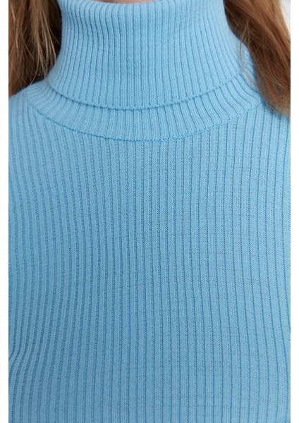 Balıkçı Yaka Triko Kazak Gök Mavisi fırsatları