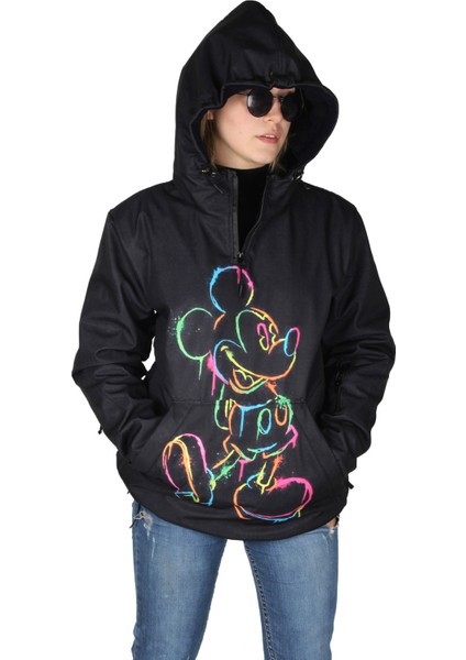 Siyah Kadın Kar Montu, Kayak ve Snowboard Montu