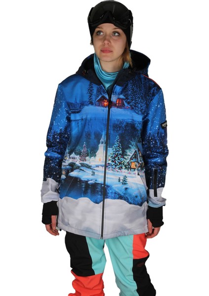 Snowy Night Kadın Kayak Montu, Snowsea SS7815 Su ve Rüzgar Geçirmez Snowboard Montu