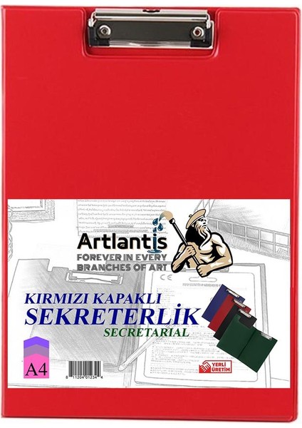 Sekreterlik Kapaklı Kırmızı A-4 Pvc 1 Adet Okul Büro Ofis Öğrenci