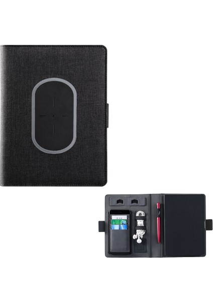 Powerbank 5000 Mah Wireless Kumaş Kaplı Defter Organizer