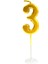 Küçük Boy 3 Rakam Gold Mum 8cm 1