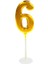 Küçük Boy 6 Rakam Gold Mum 8cm 1