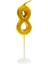 Küçük Boy 8 Rakam Gold Mum 8cm 1
