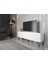 Emir 150 cm Metal Ayaklı Tv Ünitesi - Beyaz / Siyah 3