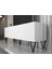 Emir 150 cm Metal Ayaklı Tv Ünitesi - Beyaz / Siyah 4