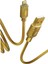 Metal Kaplama Desenli Lightning 3A USB Şarj ve Data Kablosu 1m - AL3200 Gold 1