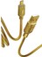 Metal Kaplama Desenli Micro USB 3A USB Şarj ve Data Kablosu 1m - AL3201 Gold 1