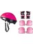 Furkan Toys Pembe Bisiklet Scooter Kask Dizlik Dirseklik Koruyucu Set 2
