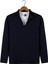 Erkek Lacivert Rahat Kalıp Yarım Fermuarlı Bato Yaka Basic Sweatshirt 21K-5200179-2 1