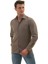 Vizon Kahve Gri Doğal Kışlık Keten Karton Kutulu Slim Fit Uzun Kol Erkek Gömlek 3
