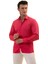 Koyu Pembe Sade Düz Karton Kutulu Slim Fit Uzun Kol Erkek Gömlek 1
