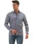 Mavi Beyaz Yaprak Baskılı Karton Kutulu Slim Fit Uzun Kol Erkek Gömlek 1
