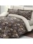 Retro Flowers Luxury Çift Kişilik Pamuk Saten Nevresim Takımı 3