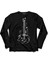 Gitar Çizim Tasarım Nota Müzik Sol Anahtarı Uzun Kollu Tişört Baskılı Çocuk T-Shirt 1