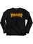Trasher Logo Flame Blaze Skateboard Hip Hop Uzun Kollu Tişört Baskılı Çocuk T-Shirt 1