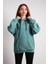 Oversize Pure Hoodie Mint Yeşili 1