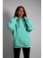 Oversize Pure Hoodie Turkuaz 2