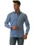 Düz Gök Mavisi Sade Karton Kutulu Slim Fit Uzun Kol Erkek Gömlek 1