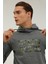 Kapüşonlu Slim Fit Gri Erkek Sweatshirt 2WSD40052PR 5