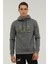 Kapüşonlu Slim Fit Gri Erkek Sweatshirt 2WSD40052PR 1
