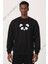 Panda Baskılı Siyah Erkek Sweatshirt 1