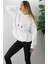 Üç Iplik Kapşonlu Sweat Beyaz - 2410.2022 1