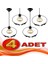 4 Adet Haliç Tekli Avize Siyah 1