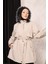 Açık Bej Içi Kürklü ve Su Geçirmez Kadın Kışlık Mont & Kaban 2