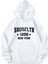 Brooklyn Newyork 1898 Baskılı Kapüşonlu Beyaz Oversize Sweatshirt 1