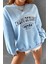 Unisex Bebe Mavisi Palm Springs Baskılı Bisiklet Yaka Sweatshirt 2