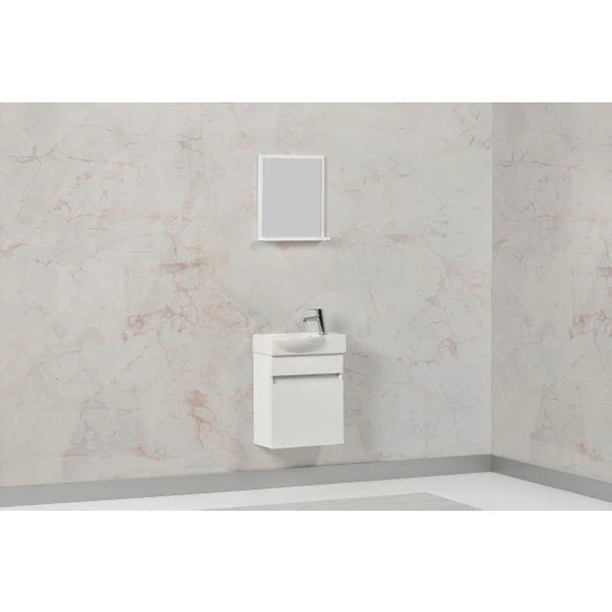 Lattina Banyo Dolabı Beyaz Mdf Mini 45 cm