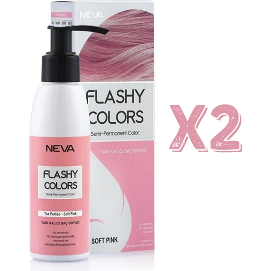 Neva Flashy Colors Yarı Kalıcı Saç Boyası 100 Ml Toz Pembe 2 Adet