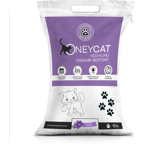 Oney Cat Oneycat Lavanta Kokulu 10LT. Ince Taneli Topaklanan Kedi Kumu