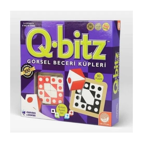 Pal Q-Bitz Oyunu Q Bitz Görsel Beceri Küpleri Mindware Akıl ve Zeka Okul Turnuva Oyunu