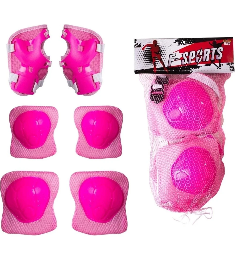 Resim Top Rock Store Furkan Toys Pembe Bisiklet Scooter Kask Dizlik Dirseklik Koruyucu Set 